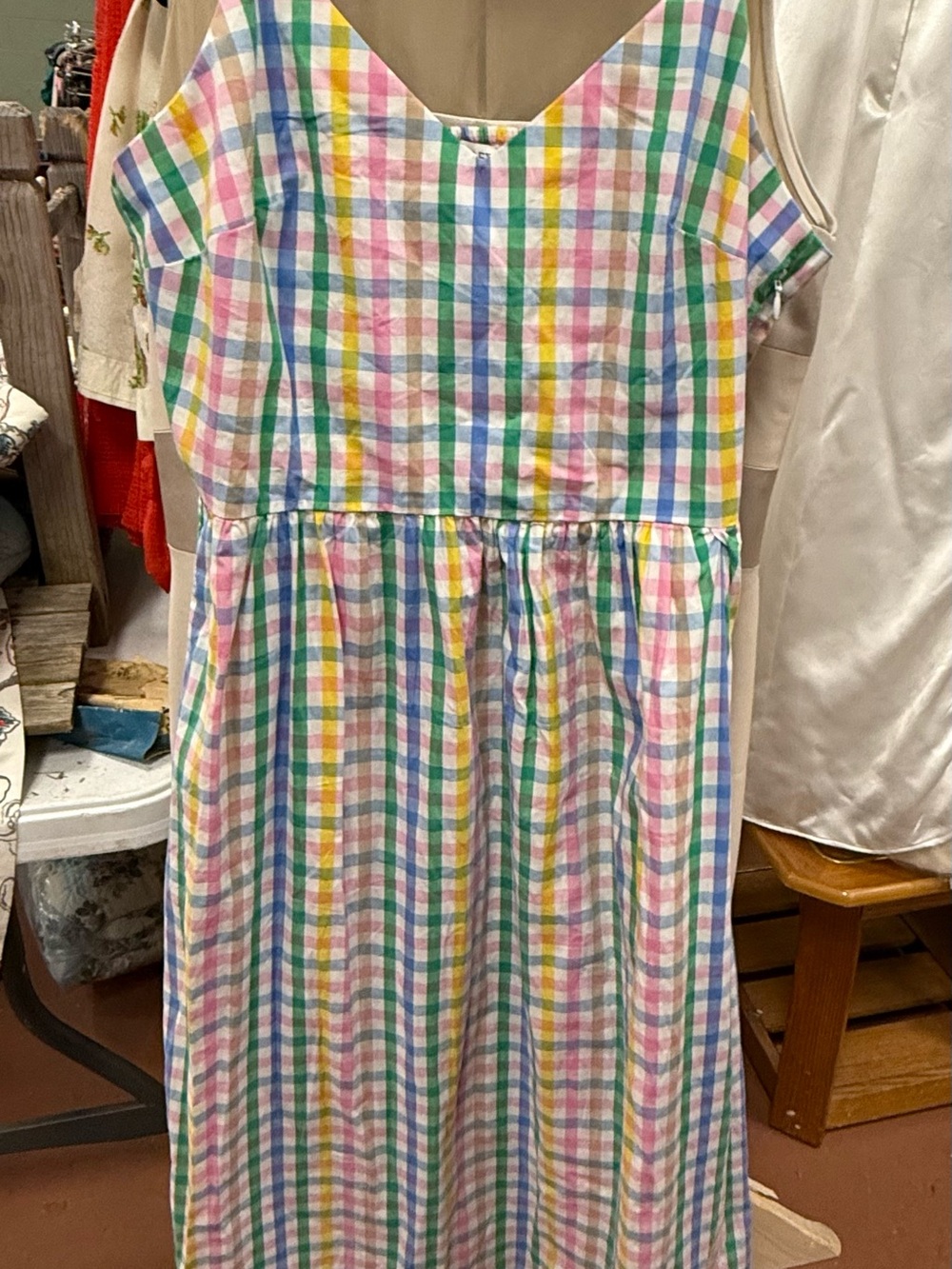 J. Crew Pastel Gingham Sundress in Blue, Pink, Yellow, Green